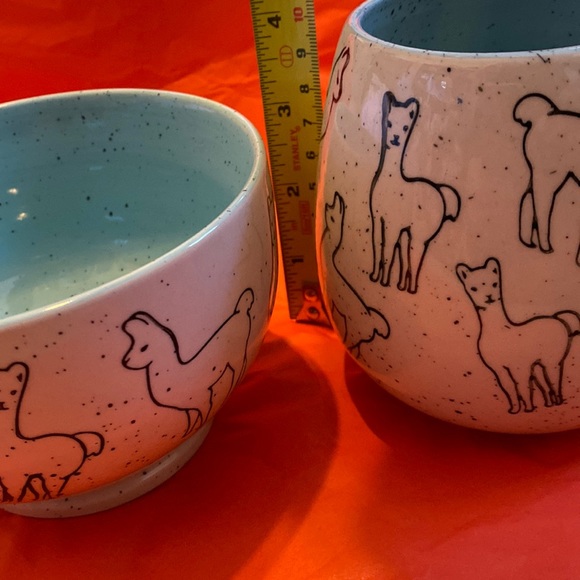 2 pc Llama or Alpaca Big Mug & Deep Bowl Microwave Dishwasher Safe Set - Picture 6 of 16